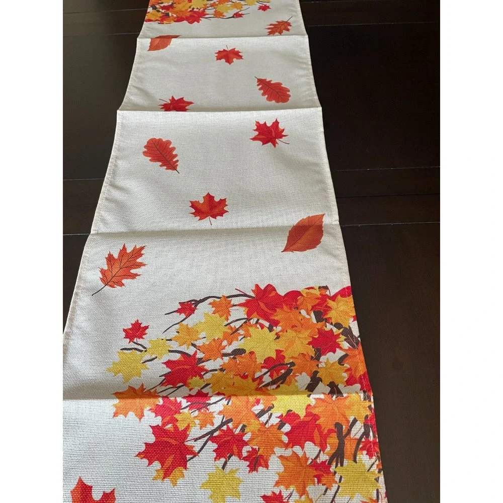 1pc Autumn Truck Full Of Pumpkins Fall Table Runner 72 Inches Long Burlap